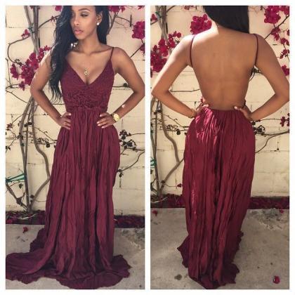 Ulass Sexy Backless Floor-length Charming Prom..