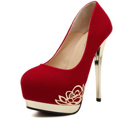 Ulass Black and Red High Heels Fash..
