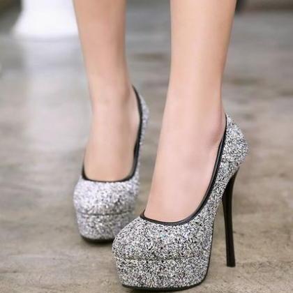 Ulass Elegant Round Toe Black High Heels Fashion..