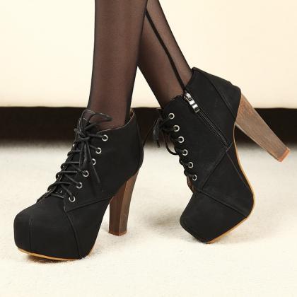 Suede Ankle Boots With Side Zipper