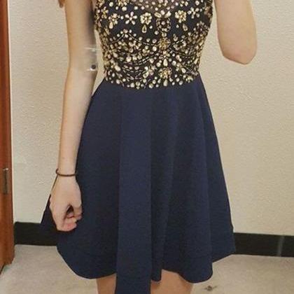 Ulass Short Prom Dresses,navy Blue Homecoming..