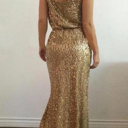 Ulass Mermaid Prom Dresses,gold Sequins Prom..
