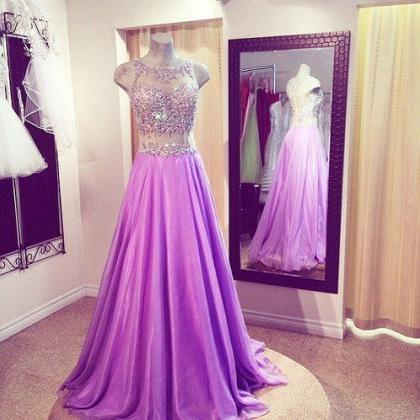 Ulass Lilac Prom Dresses,beaded Prom Dress,sexy..