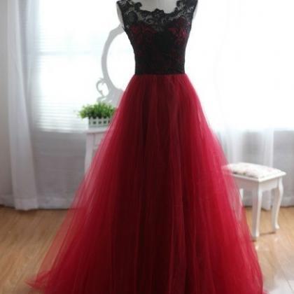 Ulass Prom Dress Prom Dresses,long Red Tulle Prom..