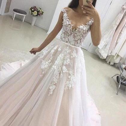 Ulass Charming Long Tulle Lace Prom Dresses,..