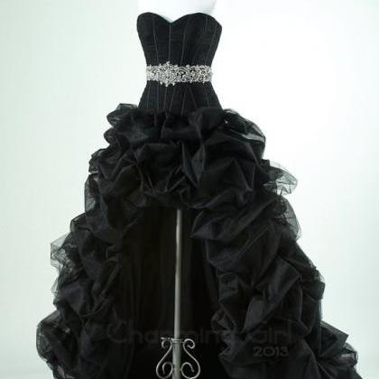 Gorgeous Black With High Low Prom Dresses