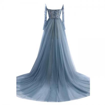 Floor Length Tulle A-line Prom Dress, Featuring..