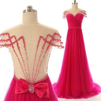 Pink Prom Dresses,backless Evening Gown,sexy..