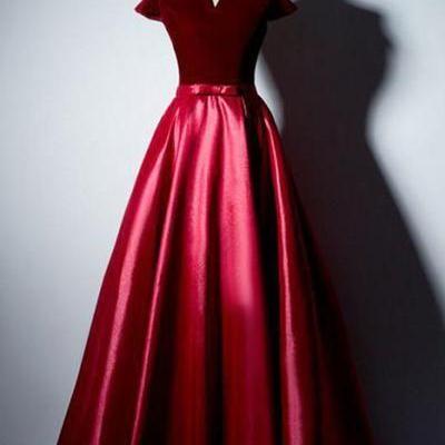 Off The Shoulder Dark Red Prom Dresses Evening..