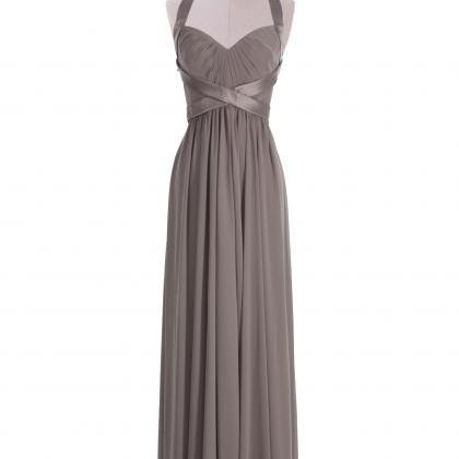 Grey Prom Dress/long A Line Prom Dress/open Back..