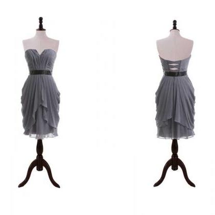 Fashion Mini Skirt Strapless Chiffon Dress With..