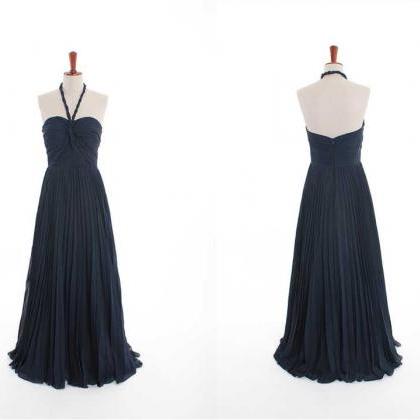 A-line Halter Chiffon Evening Dress with Lace