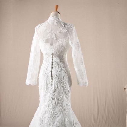 Sweetheart Lace Mermaid Wedding Dress With Long..
