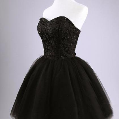 Ulass Black Prom Dress Strapless Ball Gown Tulle..