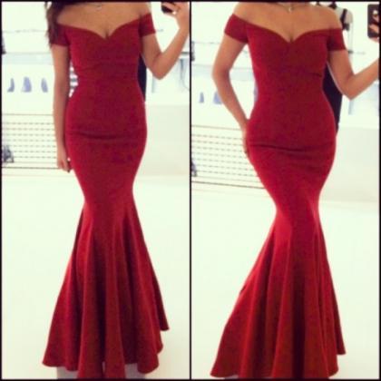 Ulass 2016 Prom Dresses Off The Shoulder Red..