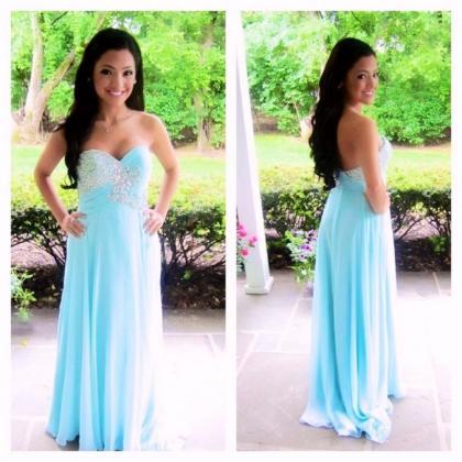 Ulass 2016 Light Blue Prom Dresses Long Sweetheart..