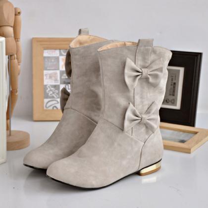 Ulass Round Sleeve Casual Shoes Bow Shoes