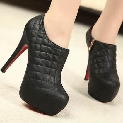 Diamond Quilted Faux Leather Stiletto Heels