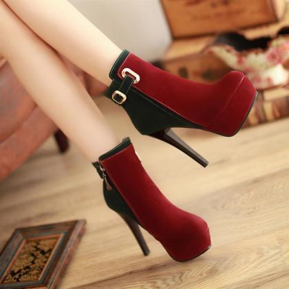 Ulass Spell color high-heeled boots..