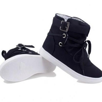 Ulass Lace High-top Canvas Shoes