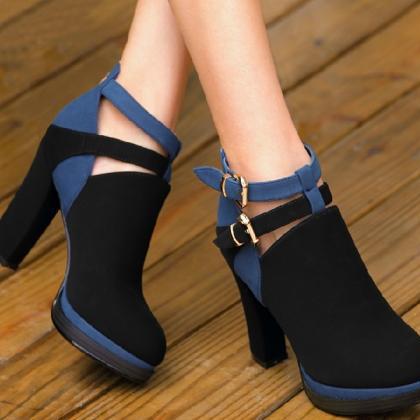 Ulass Casual Mixed Colors With Thick Heels