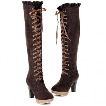 Ulass Sexy Boots,Cross Straps Knee High Boots,Thigh High Boots on Luulla