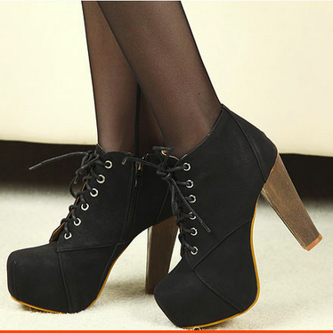 Ulass Chic Suede Lace Up High Heel Boots