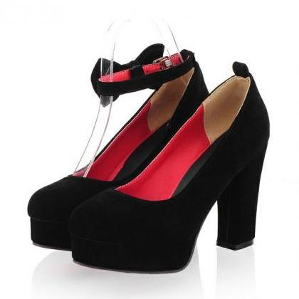 Ulass Cute Bow Knot Ankle Strap Platform Shoes In..