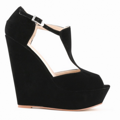 Ulass Thick Bottom Slope Sandals High-heeled..