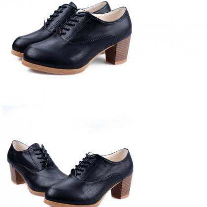 Ulass Beige White Black Yellow Cute Lace Up Oxford..
