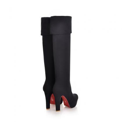 Women Faux Suede Over The Knee Boots Sexy Thin..