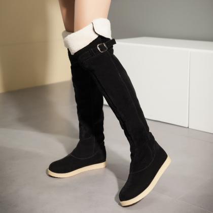 Ulass 3 Colors Scrub Winter Boots Over The Knee..