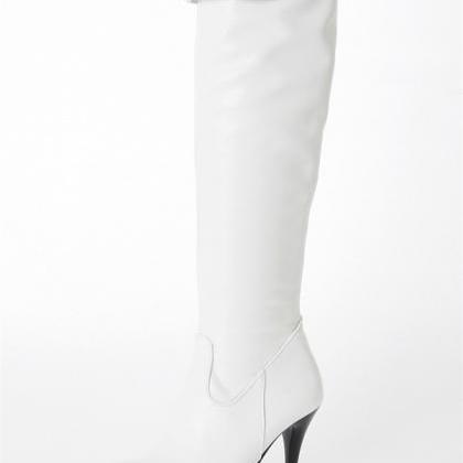 Pointed-toe High Heel Knee High Boots In Faux..