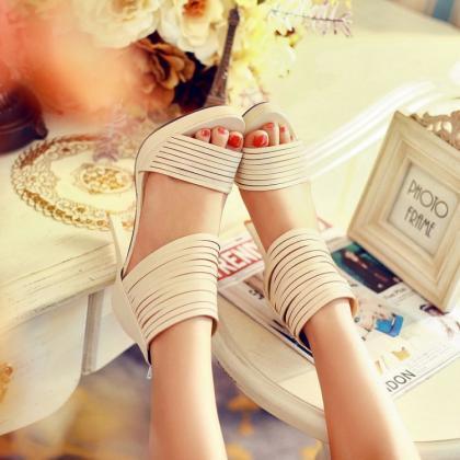 Ulass Peep Toe Women Sandals 2016 Fashion Cut Out..