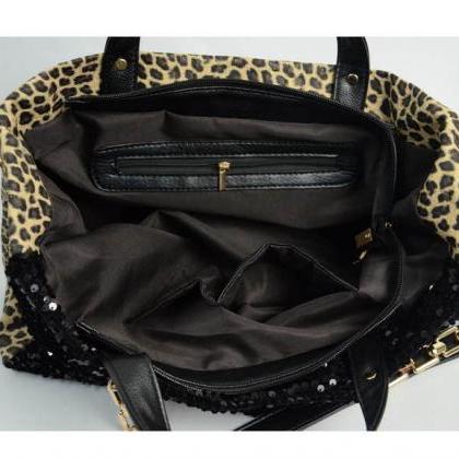 Ulass Bling Blink Sequins Leopard Handbag..