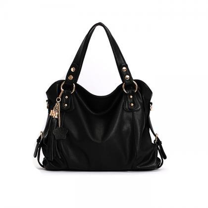 Ulass Elegant Tassel Black Handbag &..