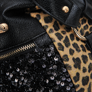 Ulass Elegant Sequined Leopard Handbag-bb-19