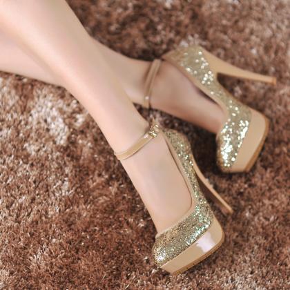 Ulass Silver ,black,gold Glitter High Heels