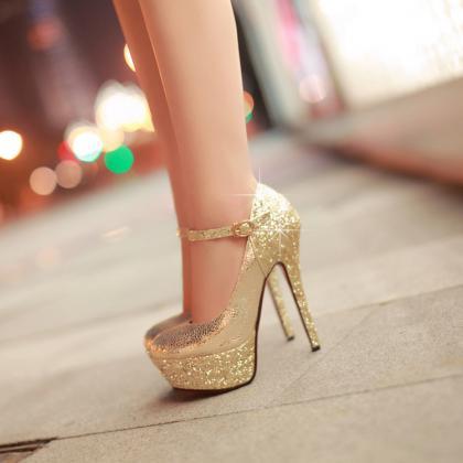 Ulass Silver ,black,gold Glitter High Heels