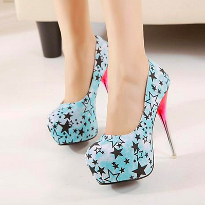 Ulass Sexy Adoral Floral Stars High Heel Shoes..