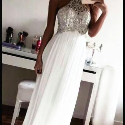 Ulass New Design Beading Prom Dresses, The Charming White Evening Dresses, Prom Dresses, Real Made Prom Dresses On Sale,