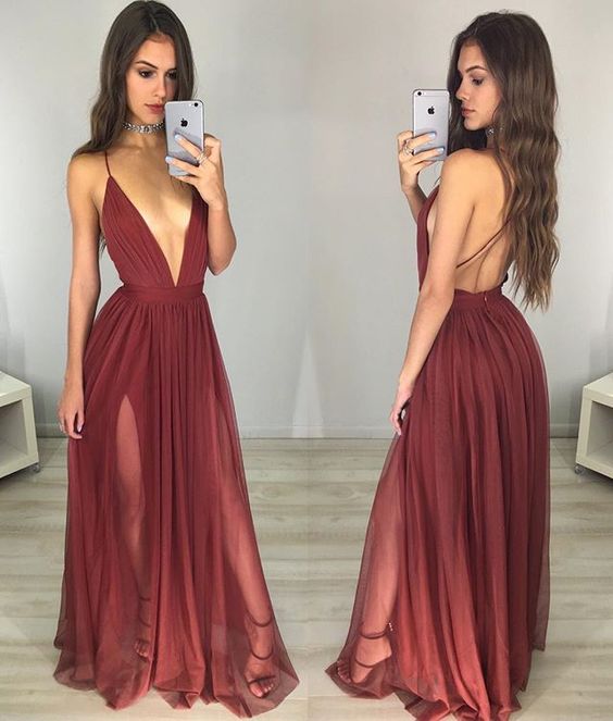 Ulass Sexy Prom Dress,2017 Prom Dress,v Neck A-line Prom Dress, Evening Dress