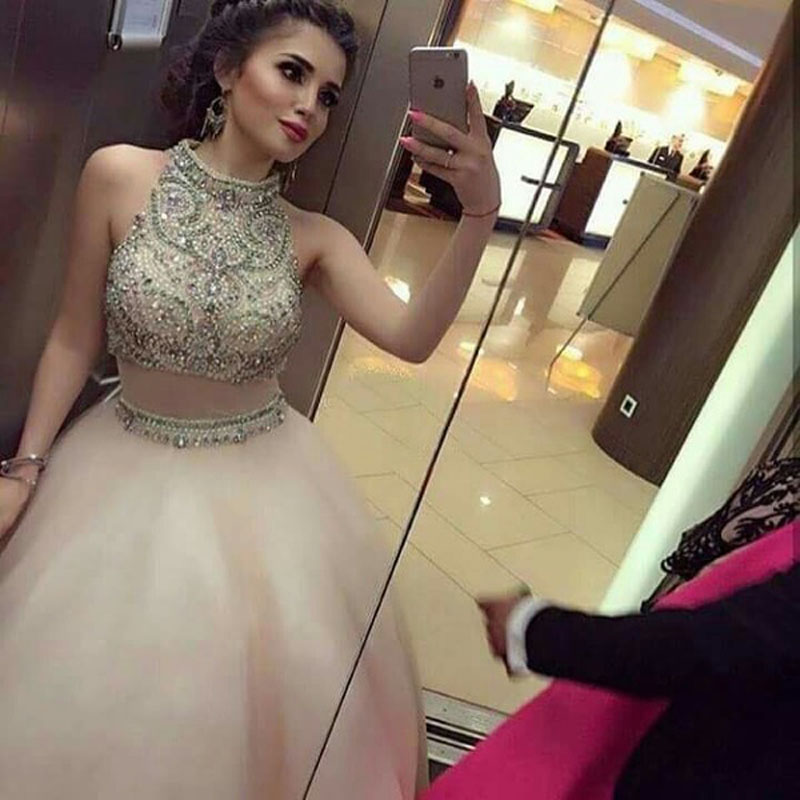 Ulass 2017 Two Pieces Prom Dresses,a-line Prom Dresses,beaded Prom Dresses,long Prom Dresses,plus Size Prom Dresses,formal Dresses,evening