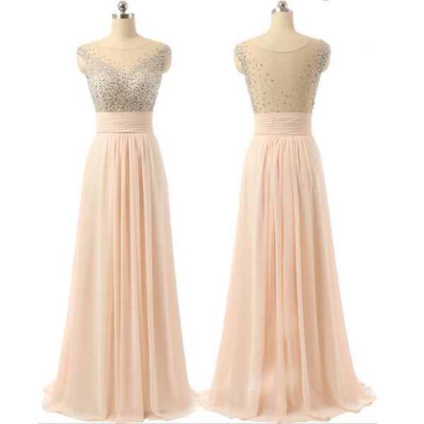 Ulass Chiffon See-through Back Charming Party Cocktail Evening Long Prom Dresses Online