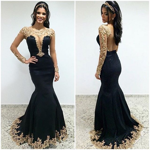Ulass Black Prom Dresses,Lace Prom Dress,Sexy Prom Dress,Lng Sleeves Prom Dresses,Charming Formal Gown,Evening Gowns,Black Party Dress,Prom Gown For Teens