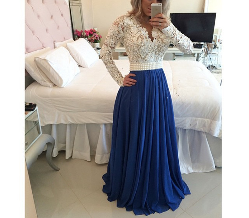 Ulass Long Sleeve Prom Dresses,Discount Prom Dresses,Beaded Prom Dresses,Cheap Prom Dresses,Prom Dresses with Pearls Belt,Handmade Prom Dresses,Evening Dresses,Dresses for Prom