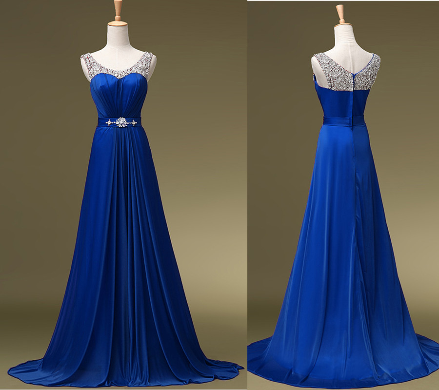 Ulass Chic A-Line Prom Dresses ,Royal Blue Prom Dresses,Royal Blue Evening Gowns,Beaded Party Dresses,Evening Gowns,Formal Dress 
