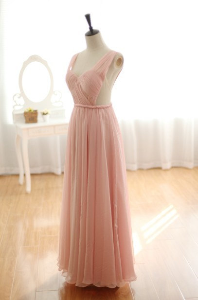 2018 Evening Dress A-line Deep Custom Blush Pink Sexy Prom Dress Gown
