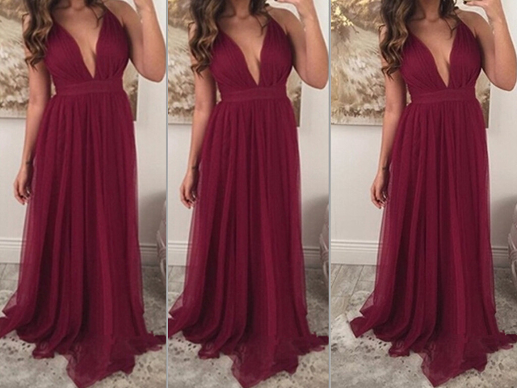 Style Sexy Spaghetti Straps Burgundy Backless Mermaid Prom Dresses 2017, Mermaid Evening Gowns, Burgundy Formal Dresses