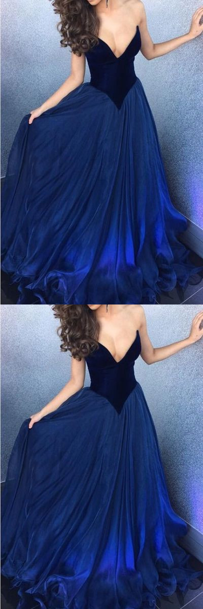 Royal Blue Ball Gown,sweetheart Prom Dress,custom Made Evening Dress